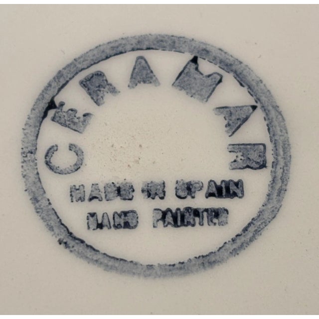 Spanish Ceramar Talavera Vintage Wall Plate Hand-Painted 7 In. Polychrome Colors For Sale - Image 10 of 12