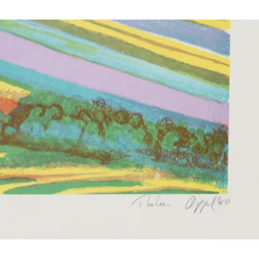 This serigraph, "New Seven North," was created by the American artist, Thelma Appel, in 1980. It is both signed and...