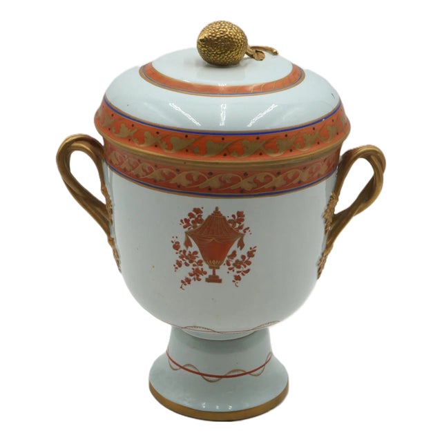 1980s Mottahedeh Porcelain Lidded Urn For Sale