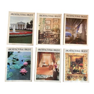 Lot of 6 Vintage Architectural Digest Magazines From 1981-1982. For Sale