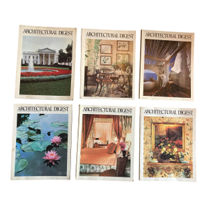 Lot of 6 Vintage Architectural Digest Magazines From 1981-1982.