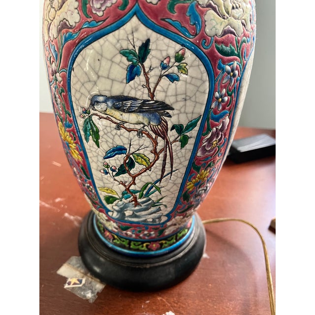 Mid 20th Century Chinese Porcelain Chinoiserie Vase Table Lamp - Set of 2 For Sale - Image 11 of 11
