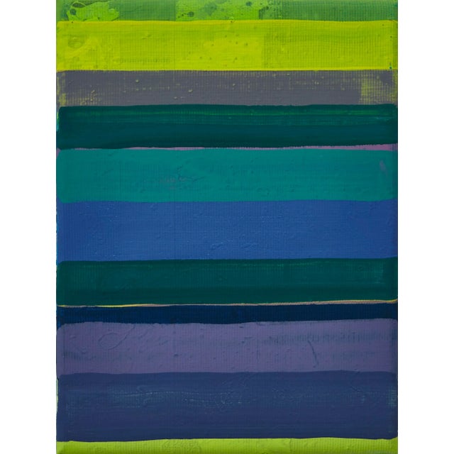 "Horizontal Lines 10" Small Abstract Acrylic Painting by Simon Findlay For Sale