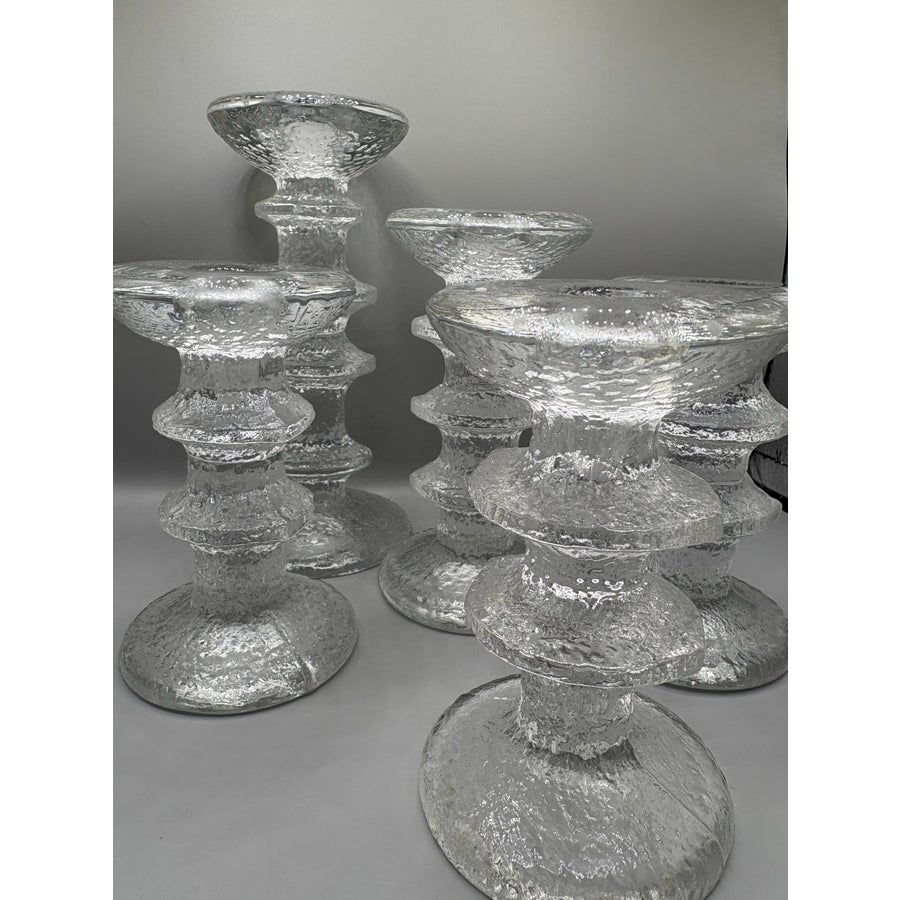 Vintage Iittala Festivo Timo Sarpaneva Glass Candle Holders- Set