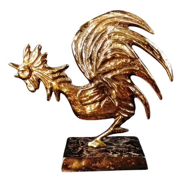 Cocorico Rooster Sculpture in Bronze by Yves Lohé, 1990s For Sale