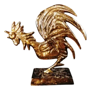 Cocorico Rooster Sculpture in Bronze by Yves Lohé, 1990s