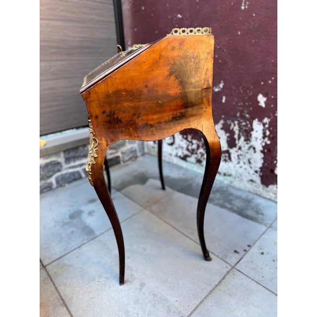 French Louis XV Style Slant Front Painted Desk For Sale - Image 3 of 9