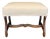 Antique French Os De Mouton Walnut Bench 19th Century With New Upholstery For Sale