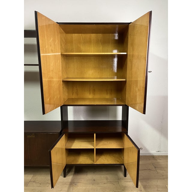 Brown Freestanding Bookcase in Wood and Brass from Vittorio Dassi, 1960s For Sale - Image 8 of 9