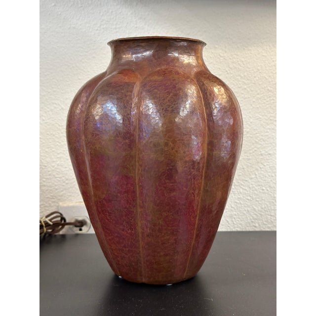 Arts and Crafts Hand Hammered Copper Vase For Sale - Image 9 of 12