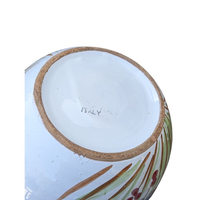 Vintage Ceramic Botanical Flower Planter Made in Italy For Sale - Image 14 of 14