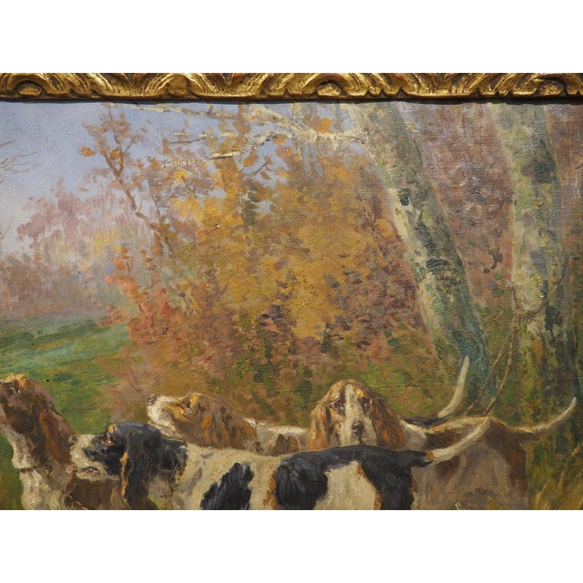 The Beginning of the Hunt, French Oil Painting by Marie Calves (1883-1957) For Sale - Image 9 of 18