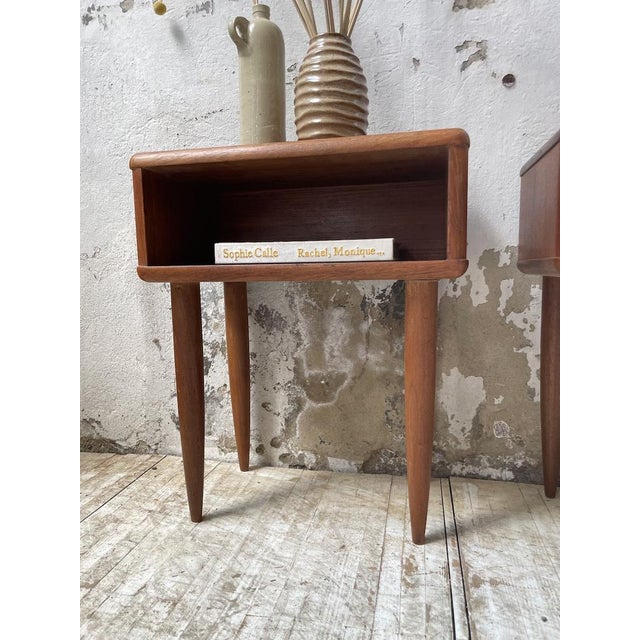 Scandinavian Teak Bedside Tables, 1960s, Set of 2 For Sale - Image 17 of 18