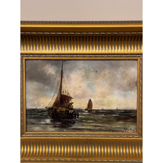 English Oil on Canvas Sailing Boats For Sale - Image 9 of 10