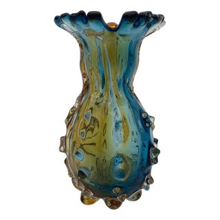 Rostrato Murano Vase attributed to A. Del Borgo for Seguso, Italy, 1980s For Sale