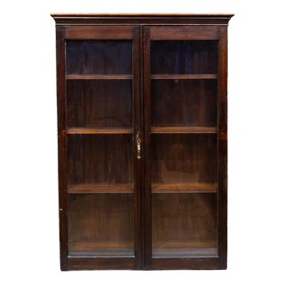 Early 20th C. Mahogany Glass Door Cabinet c.1920-1940 For Sale