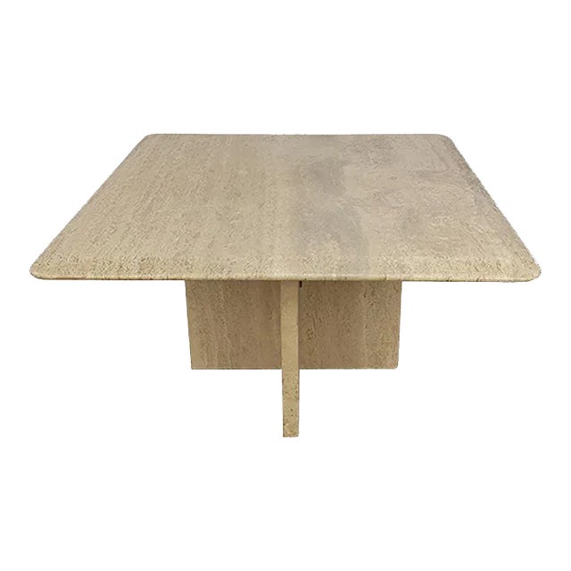 Italian Travertine Coffee Table, 1987 For Sale