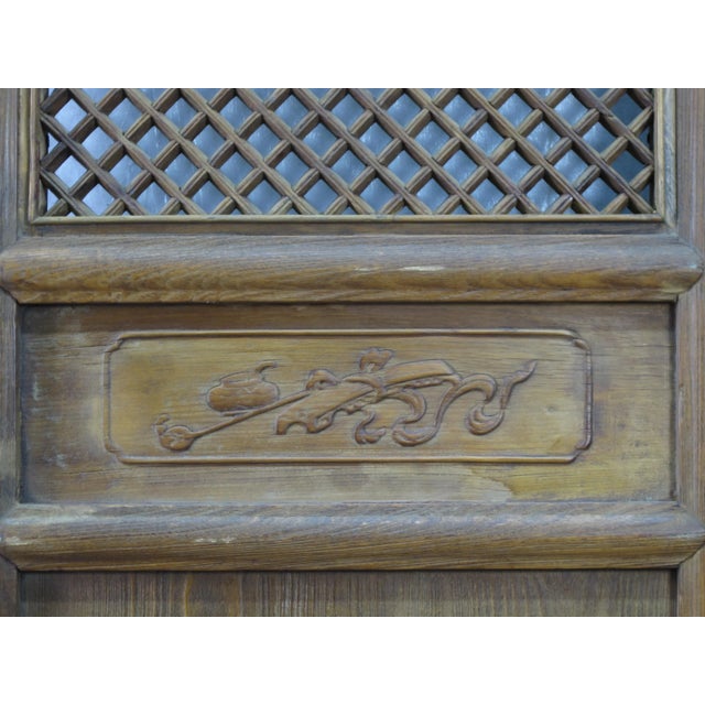 Wood Pair of Lattice Screen Door Panel For Sale - Image 7 of 13