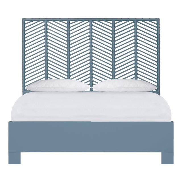Liam Platform Bed Double - Regatta Blue For Sale