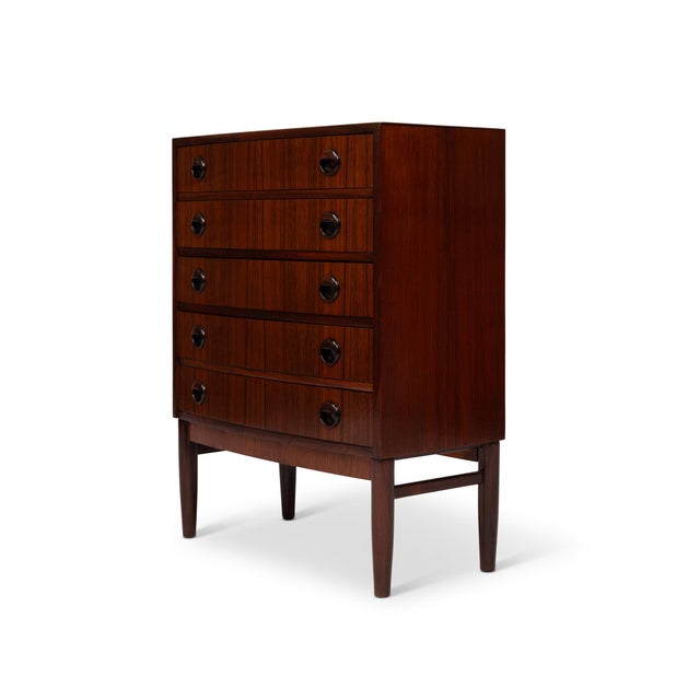 Mid-Century Modern Vintage Danish Mid Century Rosewood 5 Drawer Chest 1960s Kai Kristiansen For Sale - Image 3 of 10