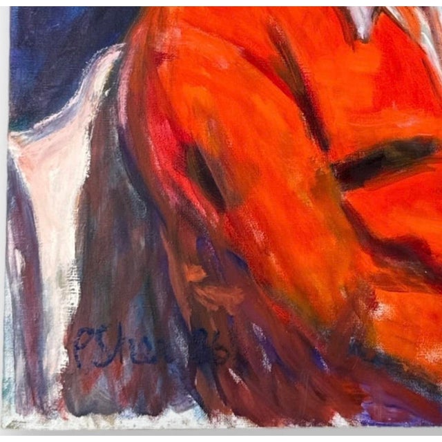 Figurative 1980s Portrait of a Seated Man For Sale - Image 3 of 12