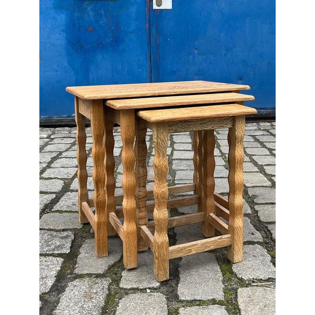 Nesting Tables in Oak by Carl Eriksen for Cemo Möbel Odense, Set of 3 For Sale - Image 11 of 11