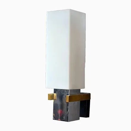 Black Italian Brass, Chrome Plating, and Opaline Glass Sconces, 1960s, Set of 2 For Sale - Image 8 of 8