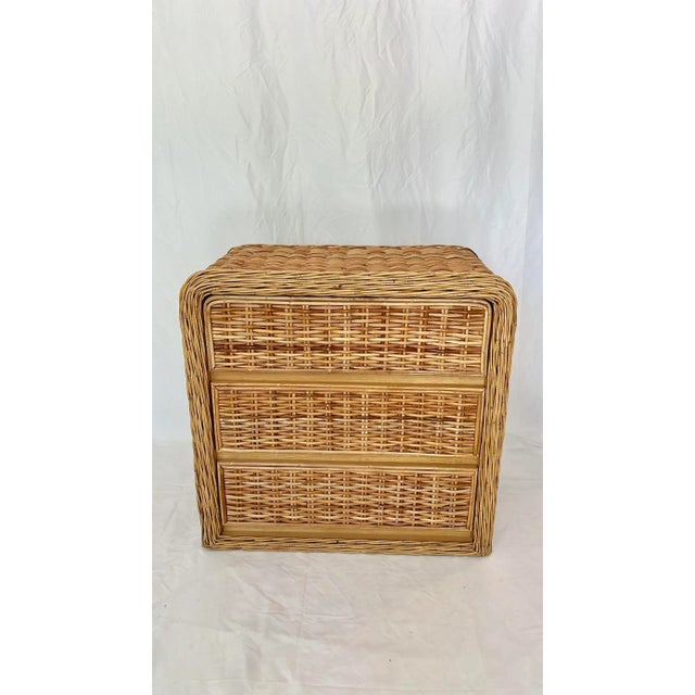 Vintage Woven Reed Rattan Wicker Chest of Drawers For Sale - Image 12 of 13