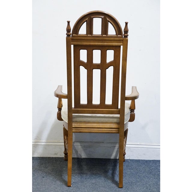 Bassett Furniture Centuria Collection Solid Pecan Mediterranean Style Dining Arm Chair 429-42-480 For Sale In Kansas City - Image 6 of 10