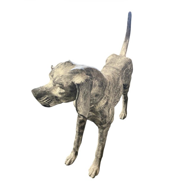 English Cast Iron Pointer Dog Sculpture For Sale - Image 3 of 12