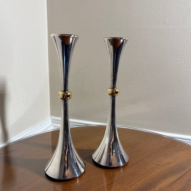 Vintage Mason Jansen Style Candlesticks ~ a Pair For Sale - Image 4 of 6