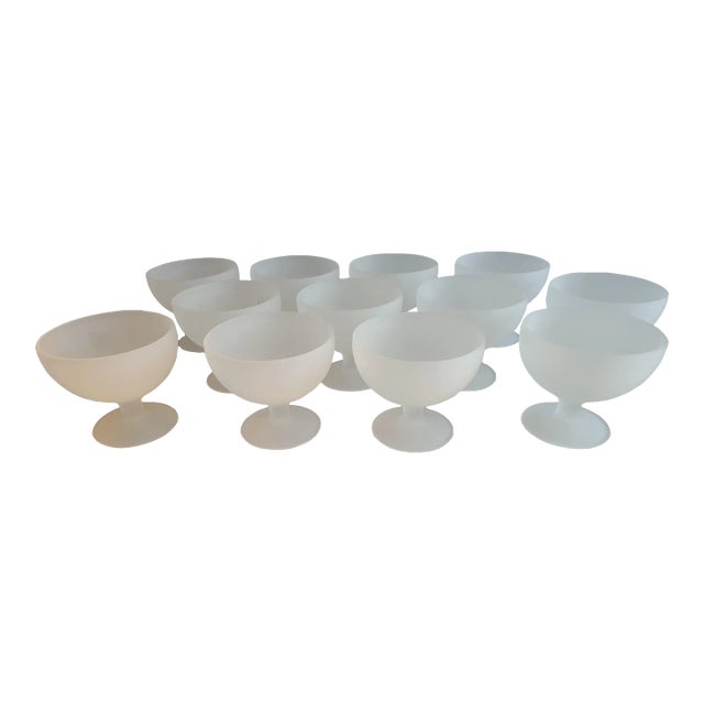 Frosted Glass Coupes - Set of 12 For Sale