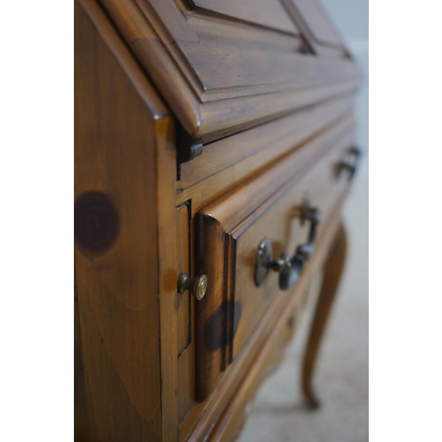 Brown Ethan Allen Country French Pine Slant Front Desk For Sale - Image 8 of 18