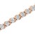 Contemporary 14K Rose Gold Plated .925 Sterling Silver 1/4 Cttw Diamond Round Miracle Plate and "S" Link Tennis Bracelet (I-J Color, I2- I3 Clarity) - 7" For Sale - Image 3 of 7