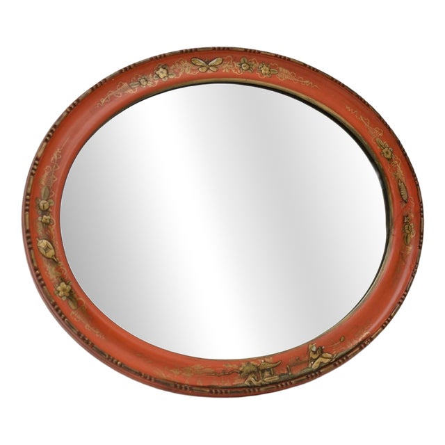 Antique Chinoiserie Lacquered Mirror, 1920s For Sale