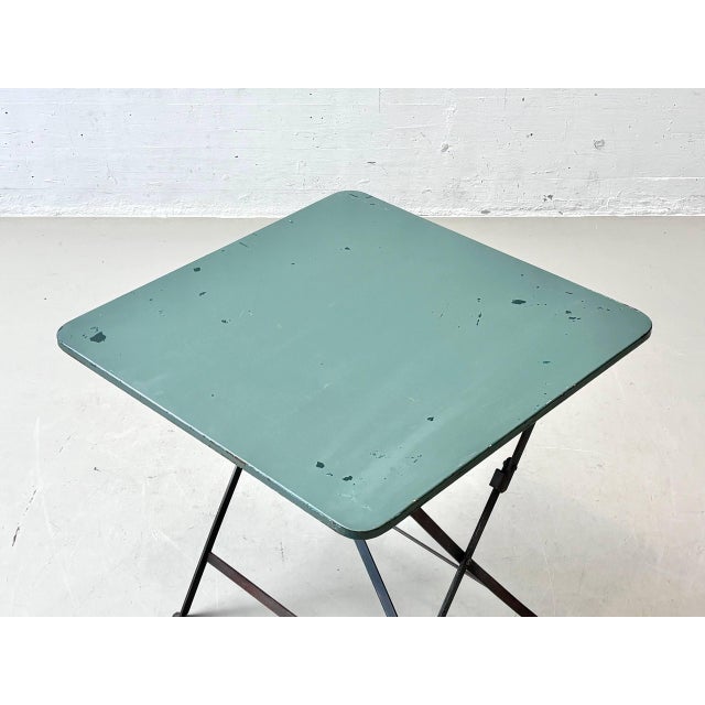 Vintage Folding Table in Metal with Cast Iron Frames, 1950s For Sale - Image 9 of 16
