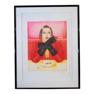 1984 "Susan" Art Deco Figurative Artist's Proof Numbered 15/30 by Shimon Okshteyn, Framed For Sale