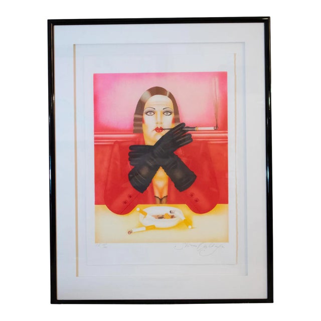 1984 "Susan" Art Deco Figurative Artist's Proof Numbered 15/30 by Shimon Okshteyn, Framed For Sale