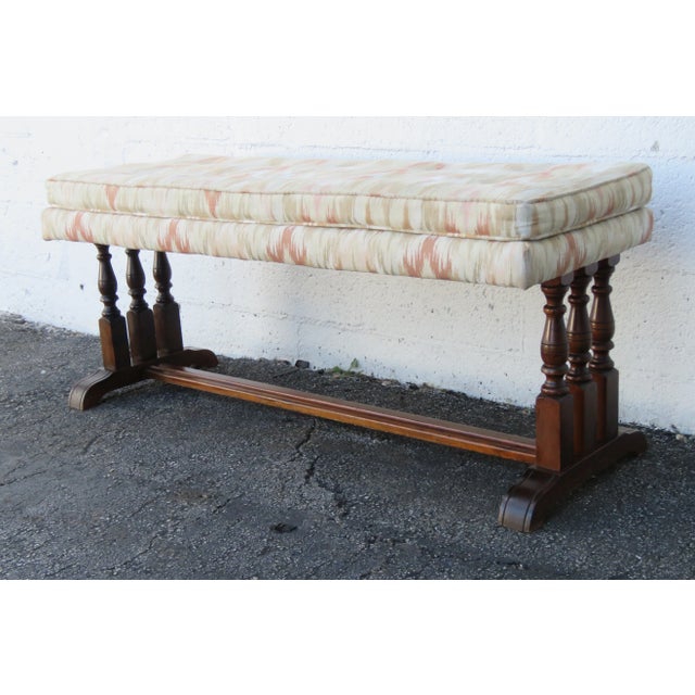 Long Upholstered Bed End Hallway Bench For Sale In Miami - Image 6 of 13