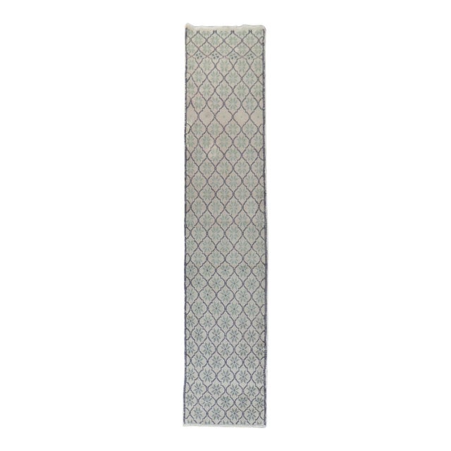 Narrow Vintage Zabihi Collection Turkish Runner - 1'11" x 9'1" For Sale