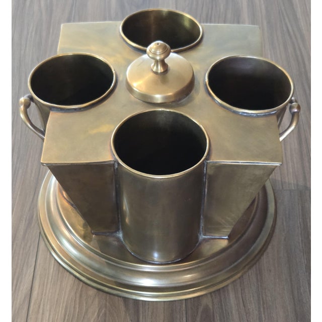 Mid 20th Century 4 Bottle Wine Chiller With Ice Bucket For Sale - Image 4 of 7