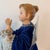 Victorian Large Vintage Victorian Style Christmas Angel Figurine in Royal Blue Velvet For Sale - Image 3 of 10