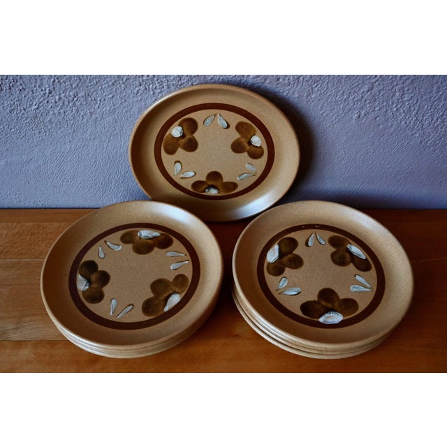 Vintage Sarreguemines Stoneware Dinner Plates, 1970s, Set of 9 For Sale - Image 3 of 5