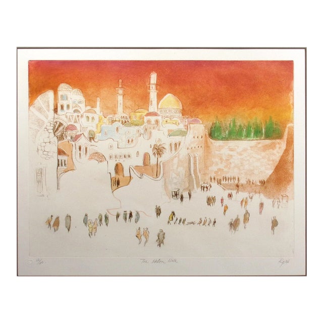 William Papas "The Western Wall" Hand Signed & Numbered Etching Art For Sale