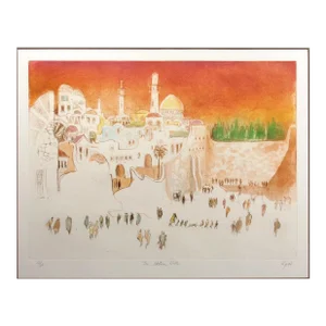 William Papas "The Western Wall" Hand Signed & Numbered Etching Art