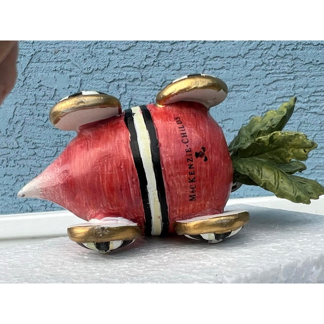 Plastic Late 20th Century Baby Rabbit in Radish Mobile Signed Mackenzie Child For Sale - Image 7 of 7