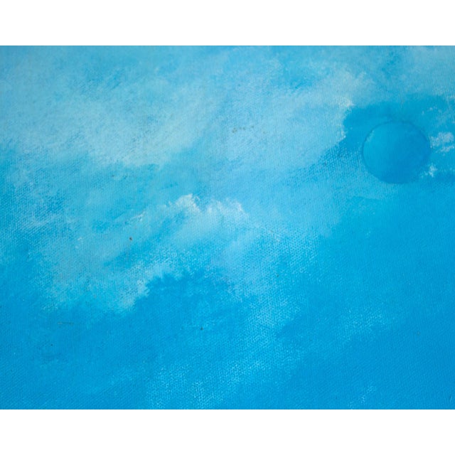 Blue 1999 Abstract Mixed Media Painting and Collage on Canvas by Anthony Louis Popcheff For Sale - Image 8 of 10