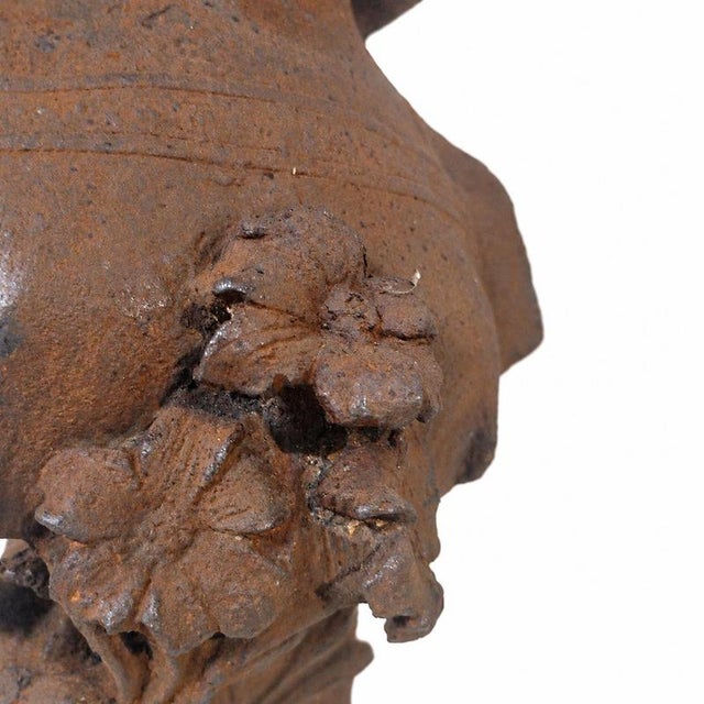 Art Noveau Artist, Female Bust with Flowers, Cast Iron For Sale - Image 6 of 9