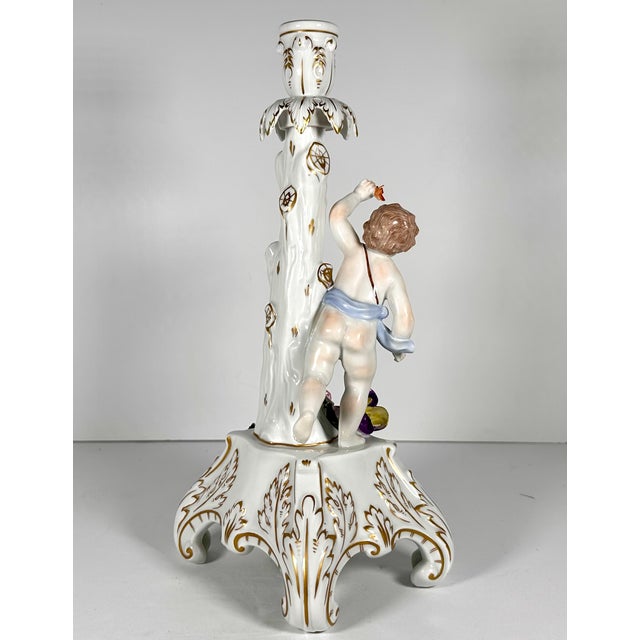 Carl Thieme Carl Thieme Dresden Porcelain Figural Putto Candlestick For Sale - Image 4 of 18