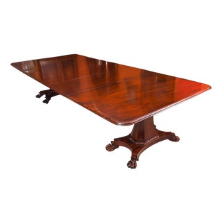 Antique 19th Century George IV Regency Twin Pedestal Dining Table For Sale